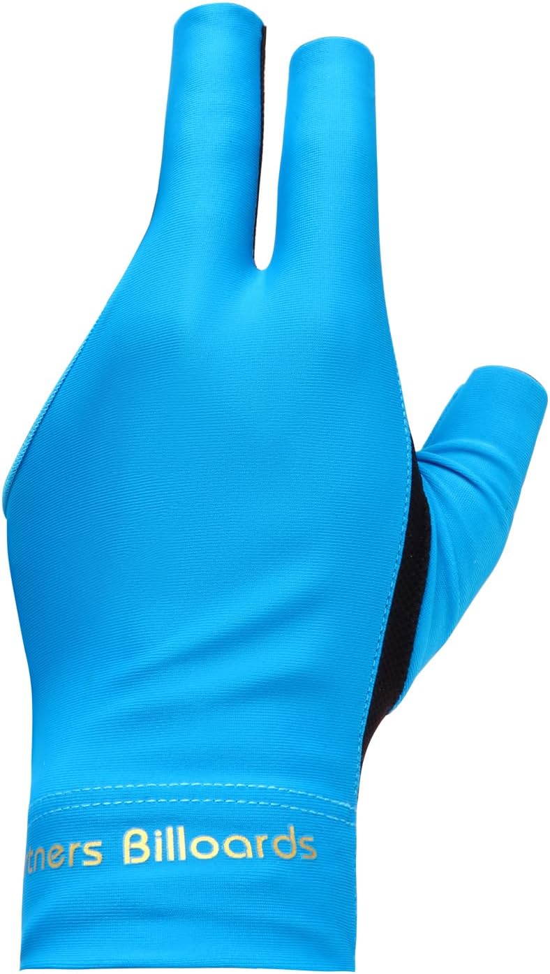 Arcjunys Pool Glove Left Hand 3 Finger Pool Glove Breathable Non Slip Billiards Glove Comfortable Pool Gloves Billiard Glove Billiard Gloves Billiards Gloves for Women or Men Billiard Accessories Blue - Image 1